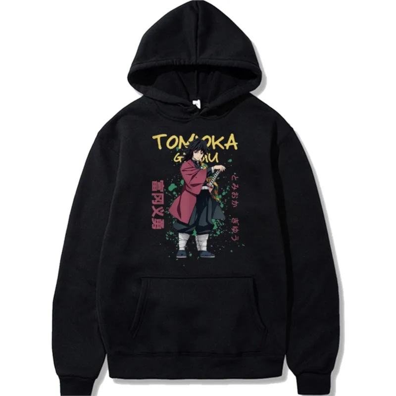

Demon Slayer Anime Hoodie Student Couple's Long Sleeve Sweatshirt Japanese Streetwear Manga Fleece Jumper Black Hoodies Men's