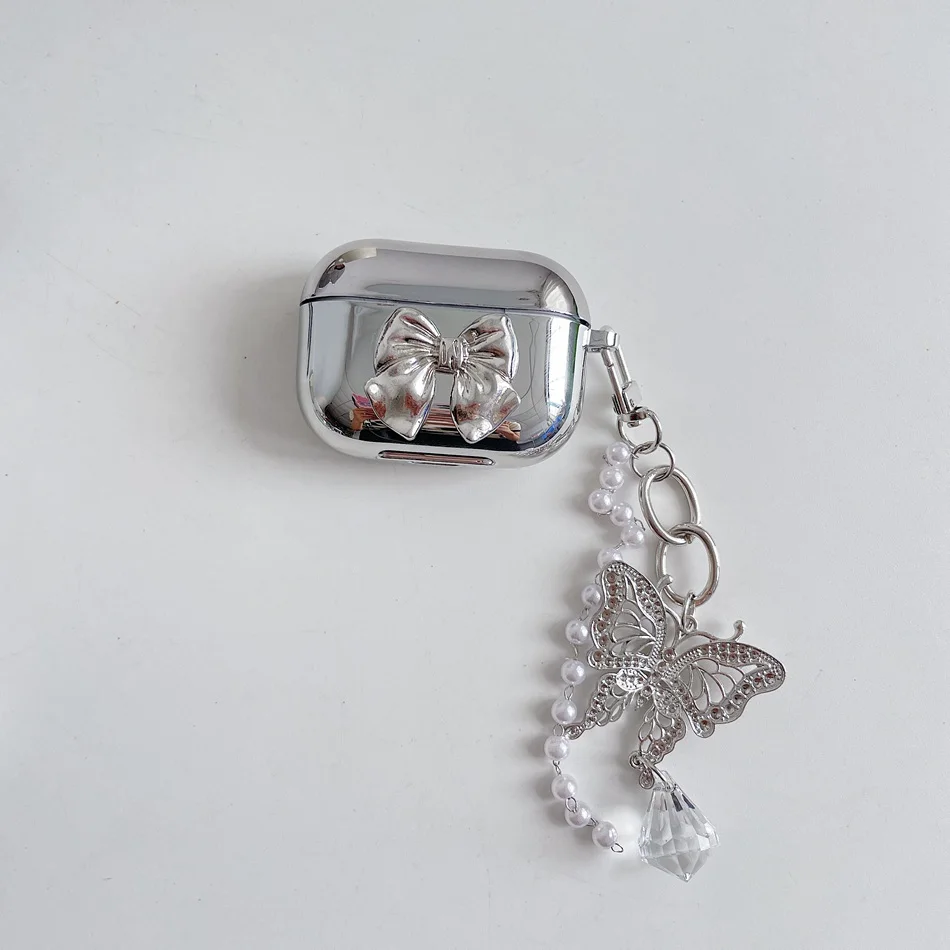 

For Beats Studio Buds Cases with Pendant Earphone Cover Luxury electroplating Butterfly StudioBuds Hearphone case