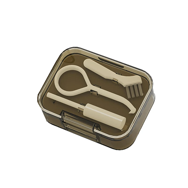 Двухслойная коробка для протезов фиксатор брекеты хранения с настроением зубов