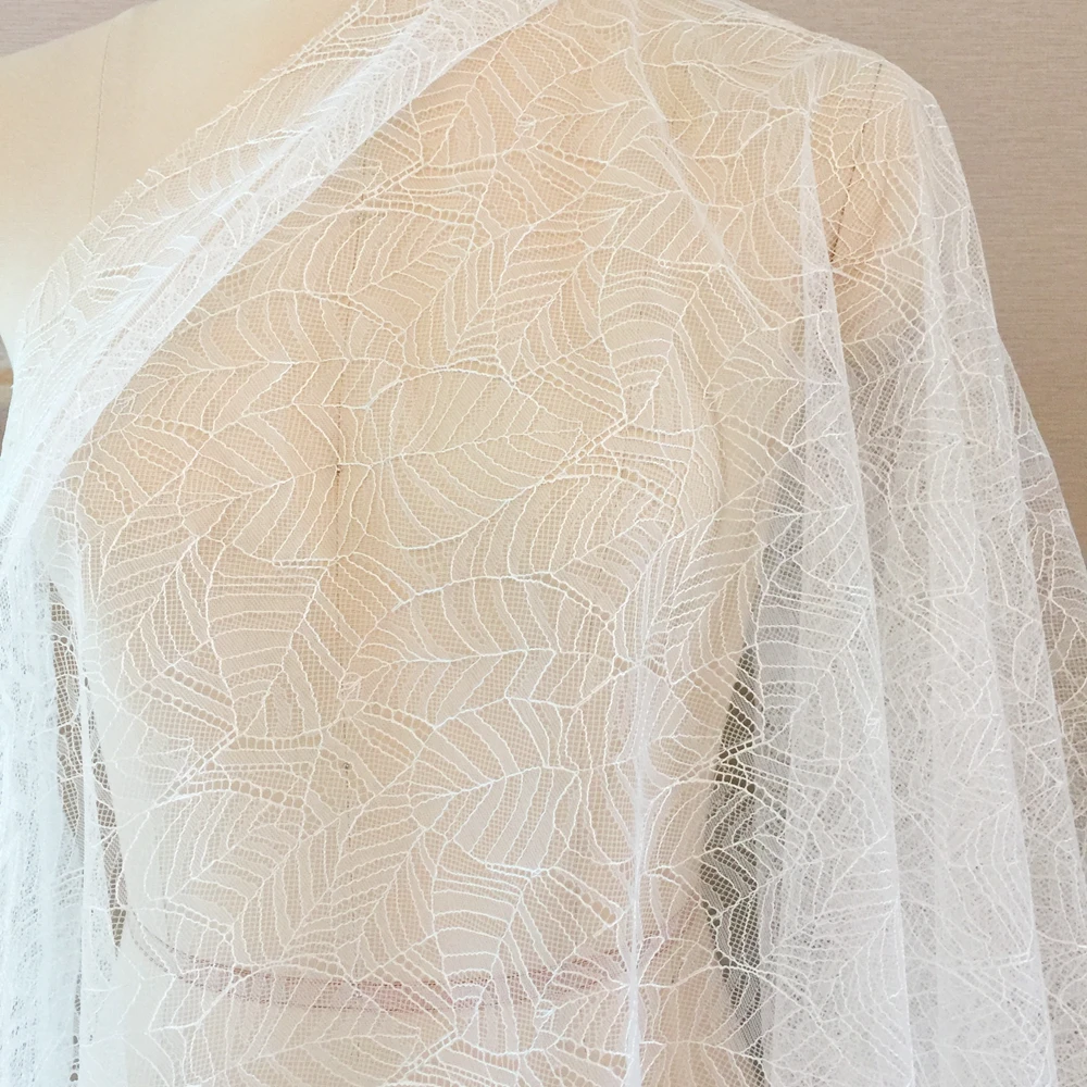 Сетчатая кружевная ткань цвета слоновой кости для свадебного платья шириной 160