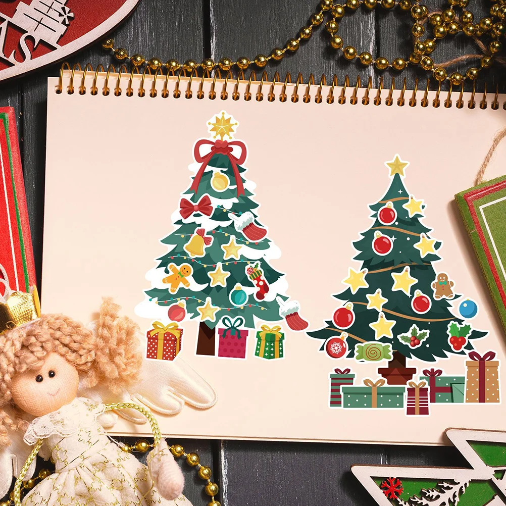 

Детская Наклейка-пазл «сделай сам», Санта, рождественская елка, носки, наклейки для сборки лица, детские игрушки, подарки для мальчиков и девочек