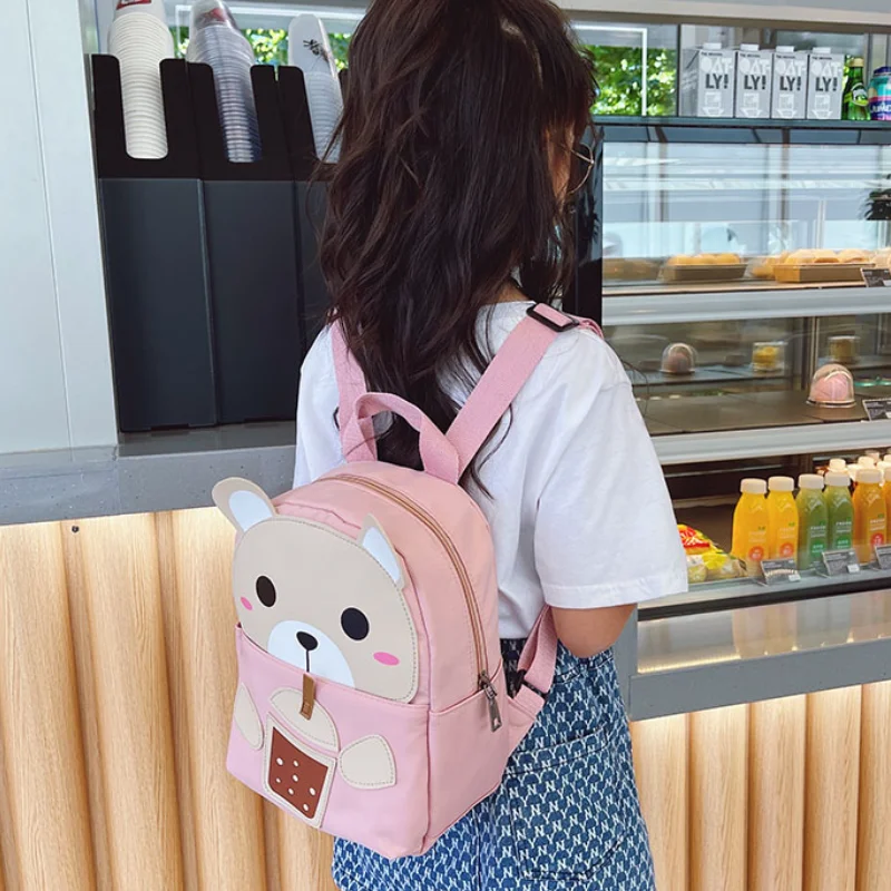 New Children Fashion School Bags Boys Girls Cartoon Backpack Cute Baby Bear Schoolbag Gift