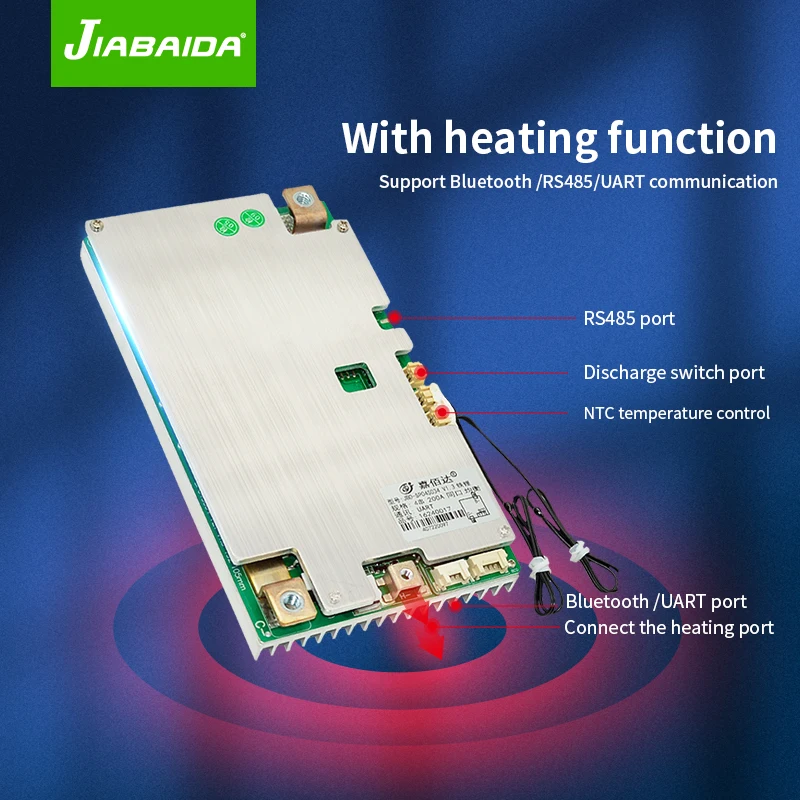 JBD Smart BMS 4S Lifepo4 200A Free Bluetooth Heating Function UART RS485 Lithium Battery Balance Board BMS 3S 12V With Blancer