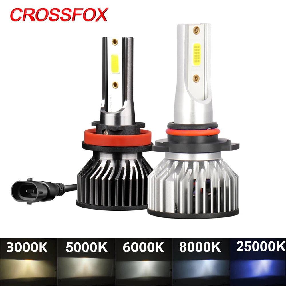 

CROSSFOX 2x H7 H4 LED Car Headlight H11 H9 H8 H1 9004 9005 HB3 9006 HB4 9007 H13 9012 Auto Lamp 3000K 6000K 8000K Fog Light 12V