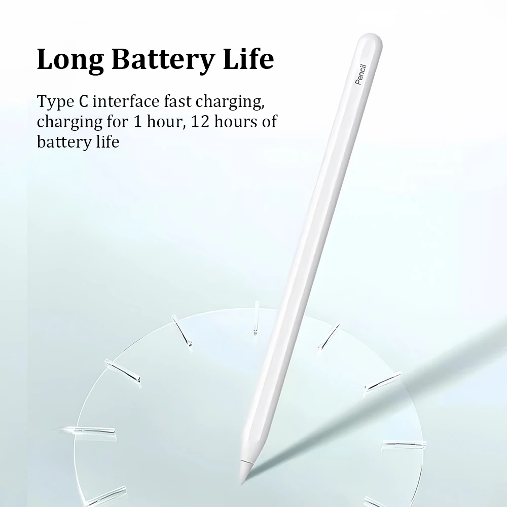 Стилус для Apple Pencil для iPad 11-го поколения A16, 10-го, 9-го поколений, Air 11 M4 M3 M2, 5, 4, Pro 13, 12.9 M5, Mini 7, 6, Bluetooth-сенсорные ручки (art.: 3920d89bed245) - 3920d89bed245
