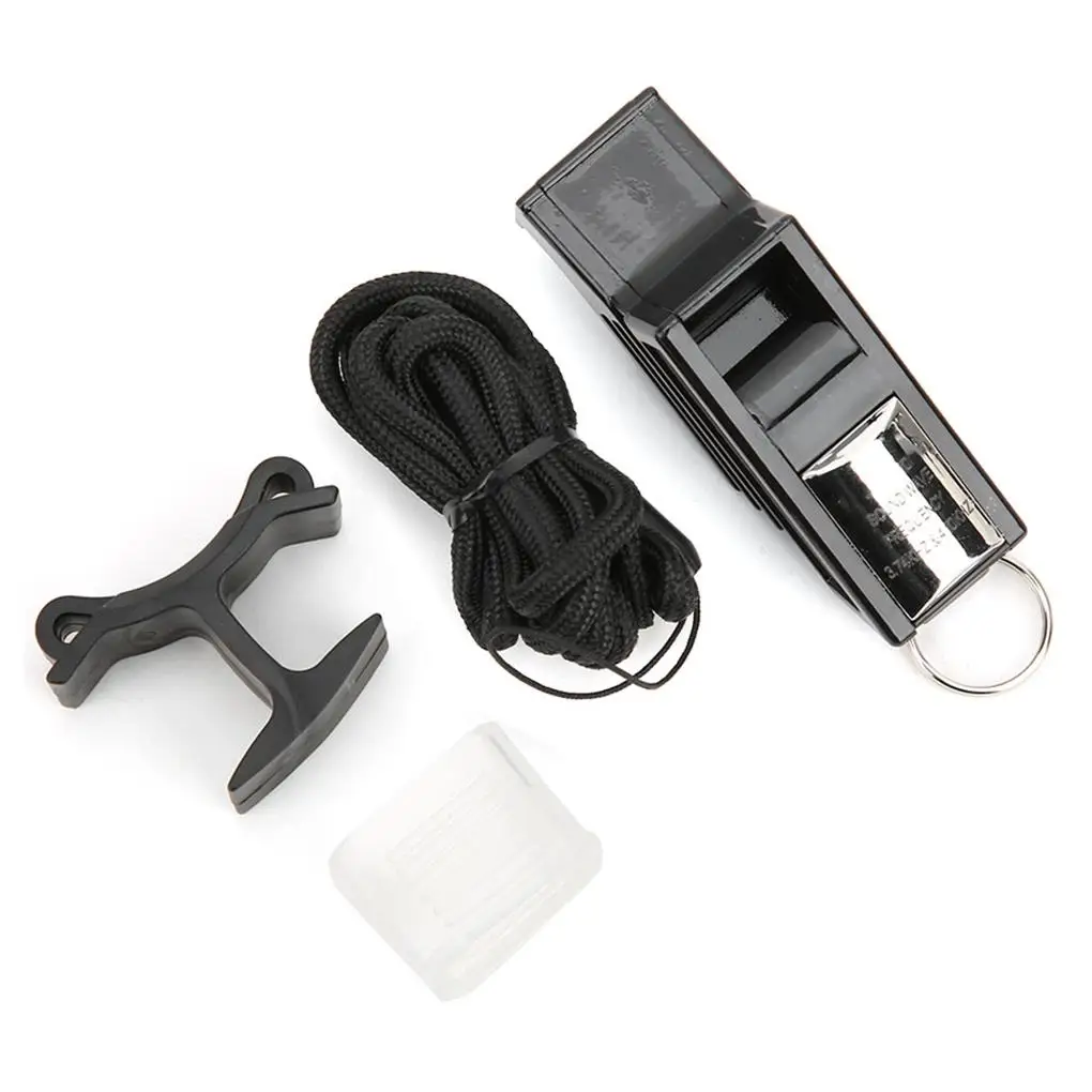 

Basketball Sports Referee Whistle Camping Survival Emergency Lifesaving Whistles Black&Silver