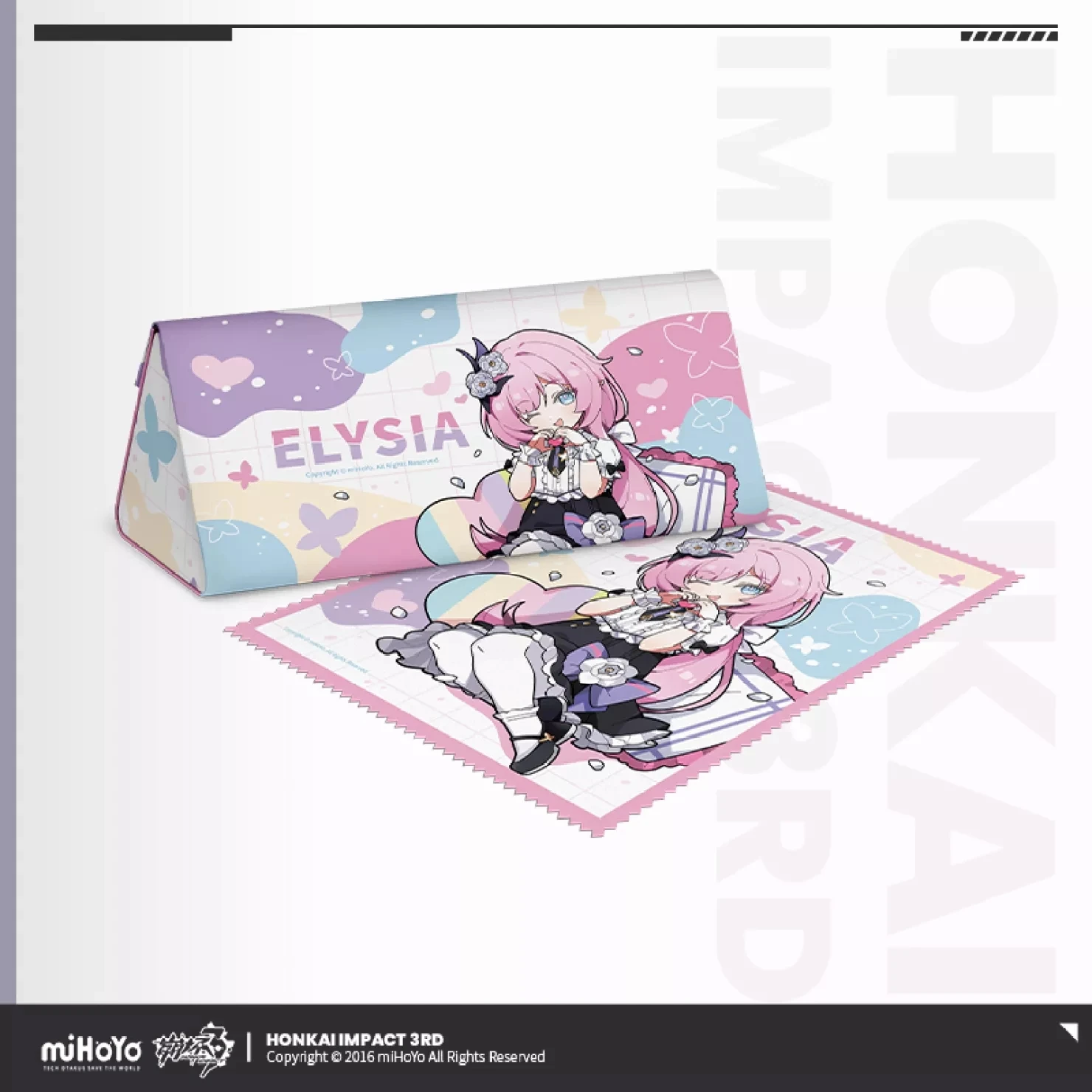 Фото 3D Game Honkai Impact 3 Theme очки в стиле Стиле косплей чехол Кевин Элисия мультфильм PU Box 100% полиэстер Салфетка аниме Канцелярские Товары для детей Под... №2
