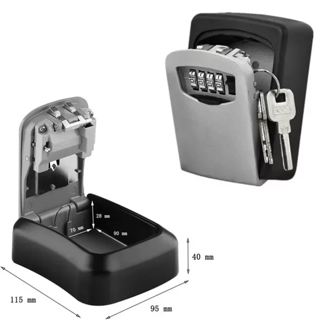 

Aluminium Alloy Wall Mounted Key Storage Secret Box Organizer Holder Password Master Lock No Key Home Security Equipment