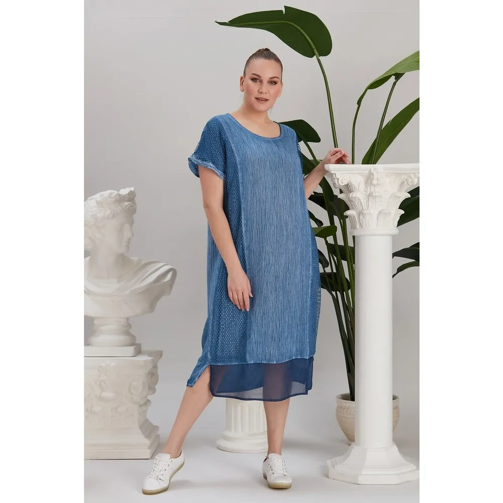 

Dorlie, ажурное платье цвета индиго, большие размеры