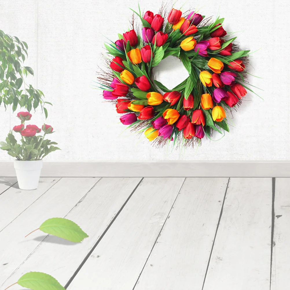 

Door Wreaths Wreath Spring Front Outdoor Summer Decorations Decorative Artificial Floral Country Outside Seasonal Decoration