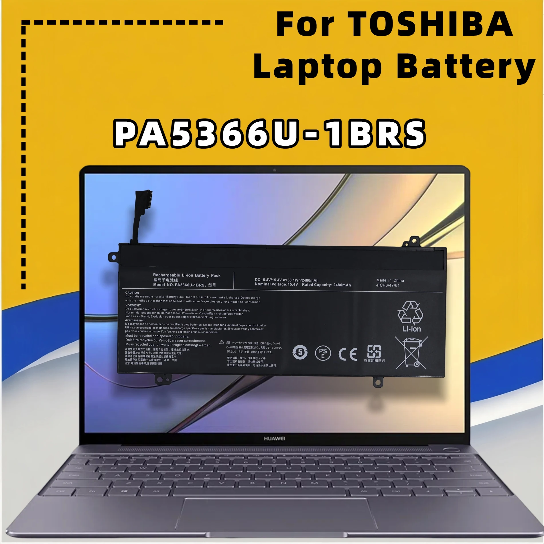 Фото Аккумулятор FRLESUI PA5366U для Toshiba Dynabook Satellite Pro L50-J L50-G L40-G EX50L-K PA5366U-1BRS PA5368U-1BRS PA5368U №5