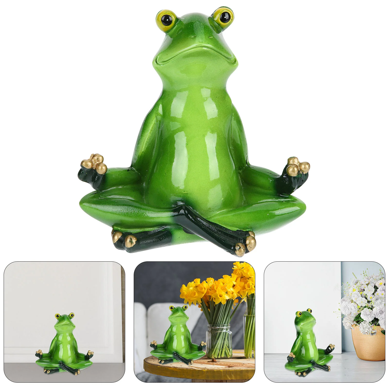 

Animal Office Decor Resin Statue Yoga Figurine Frog Sculpture Computer Decoration Home Meditation Figurines Table Funny