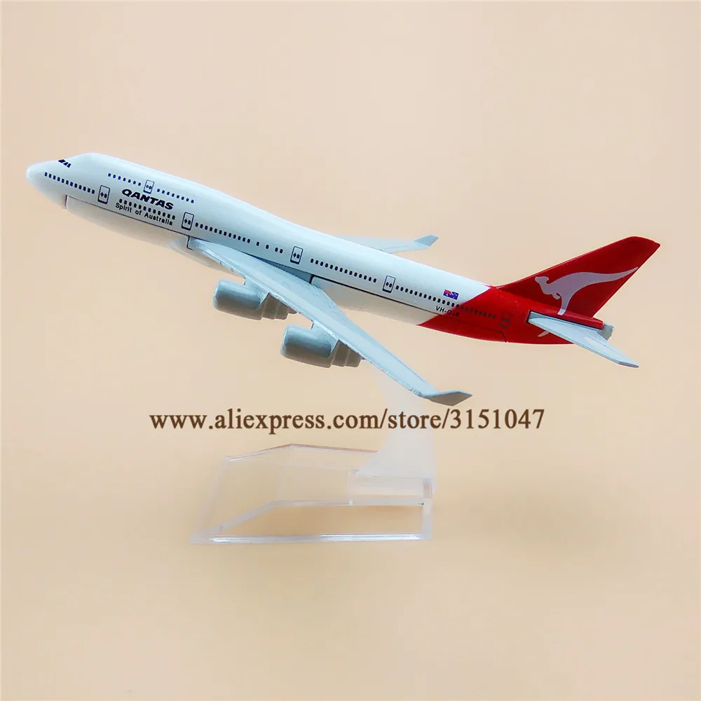 16cm Metal Alloy Plane Model Australian Air Qantas B747 400 Airlines Boeing 747 Airplane w Stand Aircraft Gift | Дом и сад