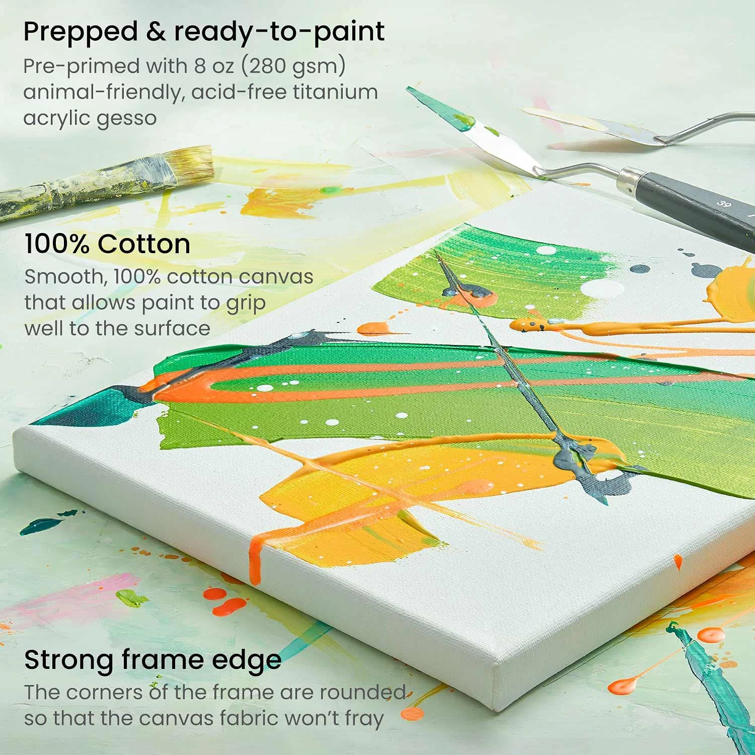 Locsyuve Paint Canvas for Painting, Stretched Canvas,1piece,100% Cotton Primed Art Supplies for Acrylic Pouring and Oil Painting