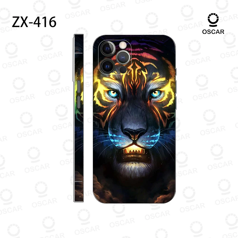 Наклейка с тигром для iPhone 15 13 12 14 Pro Max Mini пленка задней панели прочная наклейка