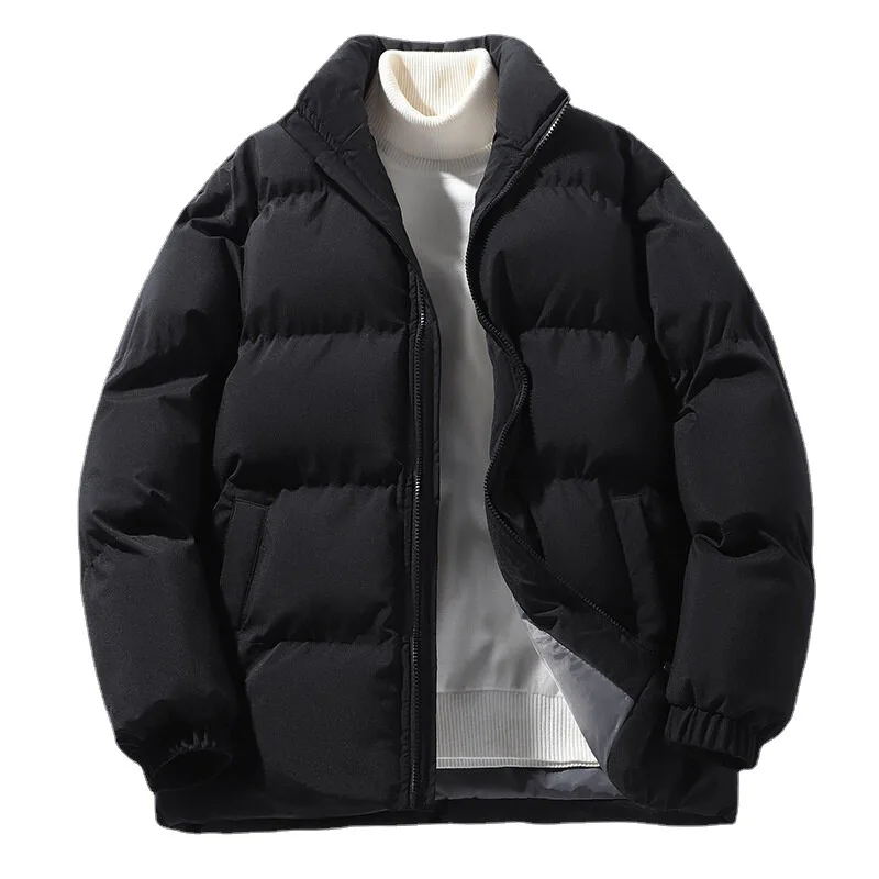 Cotton coat for men in autumn and winter, bread coat, port style, loose, stand collar, cotton coat, and cotton padded jacket