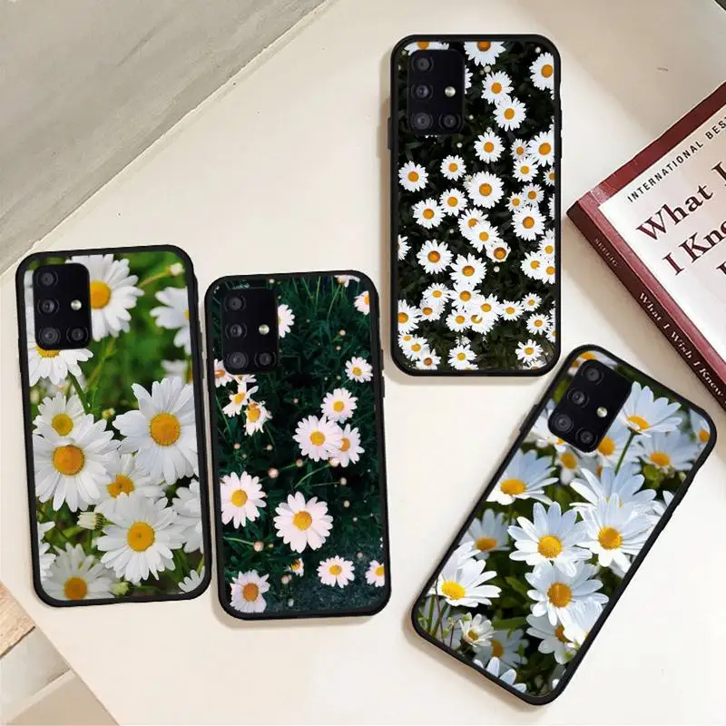 

White daisy flowers pattern Phone Case For Samsung galaxy A S note 10 12 20 32 40 50 51 52 70 71 72 21 fe s ultra plus