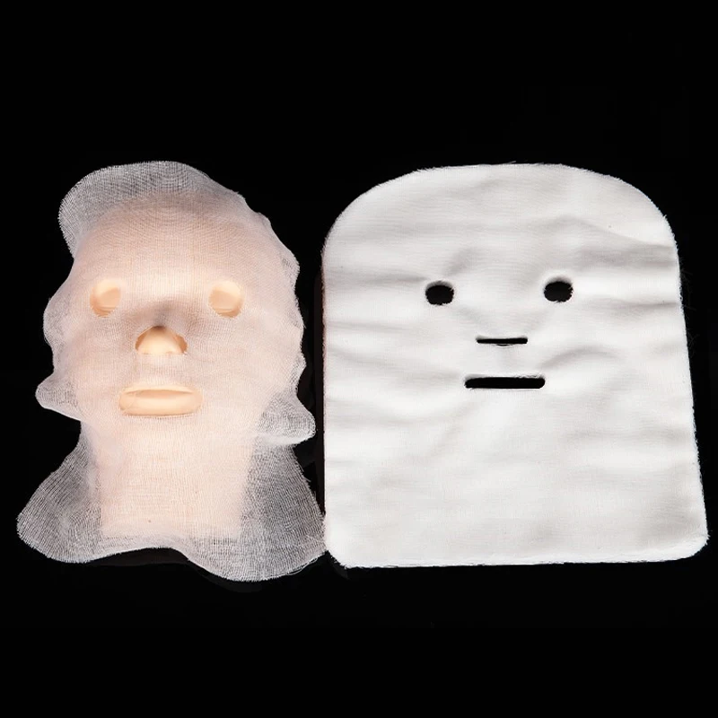 

100Pcs Pure Cotton DIY Beauty Mask Salon Disposable Face Skin Care Mask Beauty Tools Face Gauze Mask Absorption Non-Irritating