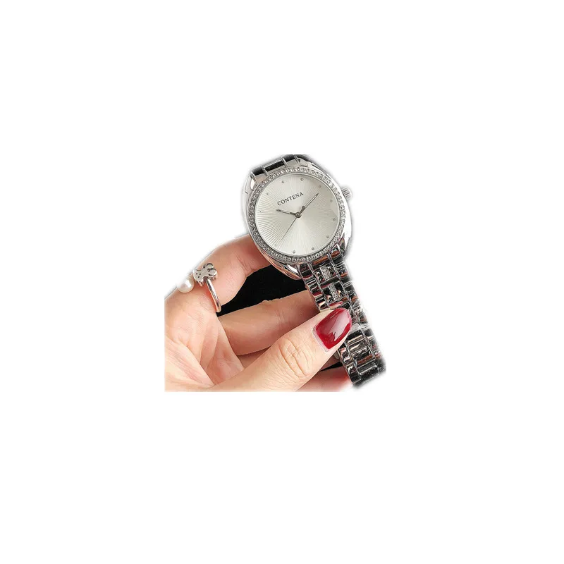 Relogio Feminino New Crystal Diamond watch luxury silver women's watch Fashion women's watch All Steel watch Clock Saat 2023