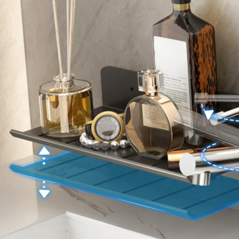 Черная Металлическая Угловая Полка Для Ванной Комнаты Органайзер Макияжа Без