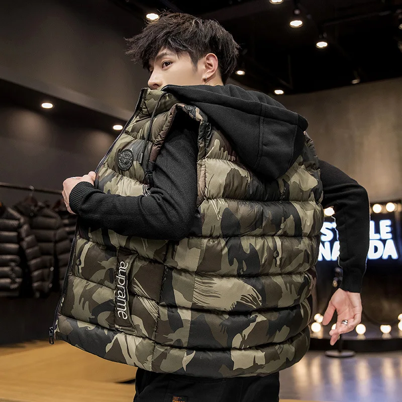 Жилет мужской Камуфляжный, теплый пиджак без рукавов, Повседневная брендовая одежда, 7XL, Y545