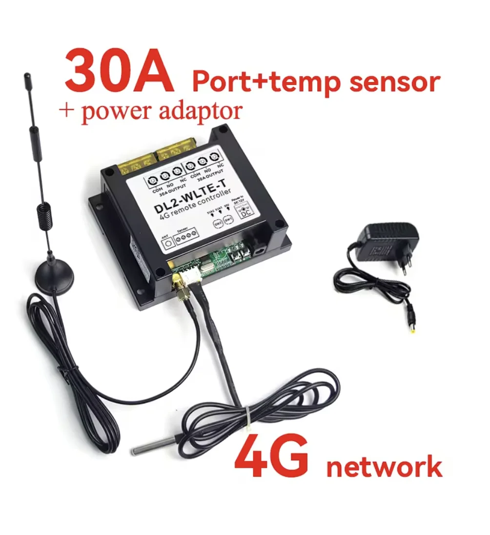 

GSM 4G LTE SMS APP 2-канальный дистанционный релейный контроллер переключатель 30 А DL2-WLTE для контроля температуры воды