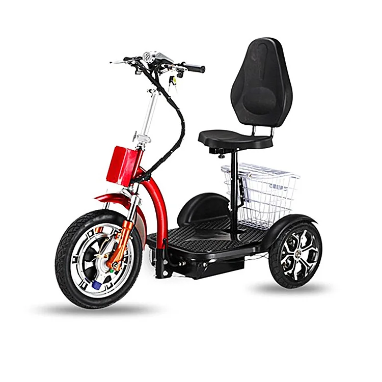 Электрический трехколесный взрослый скутер для пожилых, складной, с литиевой батареей, мини-велосипед.