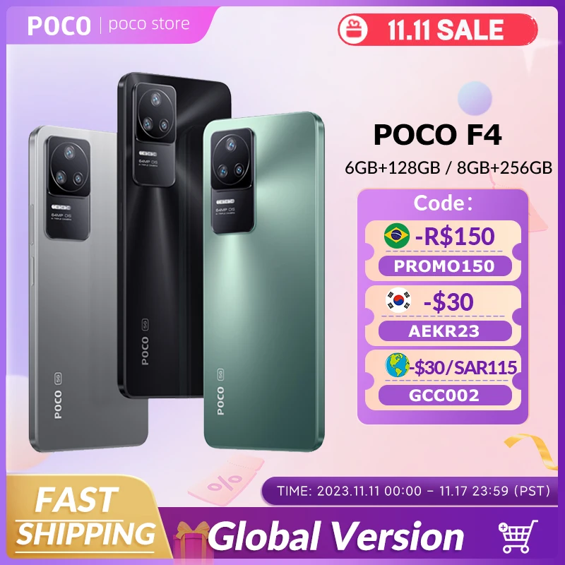 

Global Version POCO F4 5G NFC Smartphone Snapdragon 870 120Hz 6.67“ AMOLED 64MP Camera OIS 67W 4500mAh Mobile phone