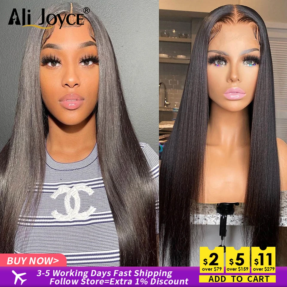 

Straight Lace Front Wig Brazilian Straight Wigs For Women Human Hair Natural Color HD Lace Frontal Wig Preplucked Human Hair Wig