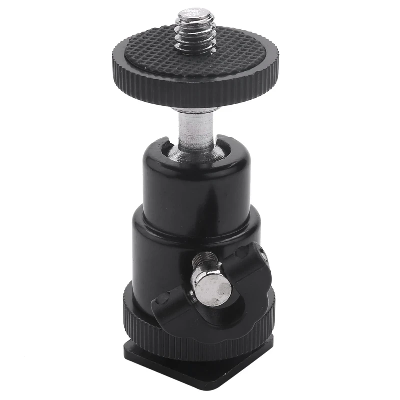 

Mini Ball Head [2 Pack] With Hot Shoe Mount Adapter 360 Degree 1/4 Inch Small Ball Heads Lightweight Swivel Micro-Ballhead For D