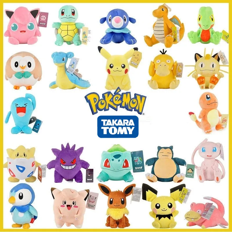 

25CM Pokemon Anime Figure Pikachu Mew Lucario Eevee Charmander Mewtwo Pet Stuffed Plush Dolls Pendant Toys Kids Birthday Gifts