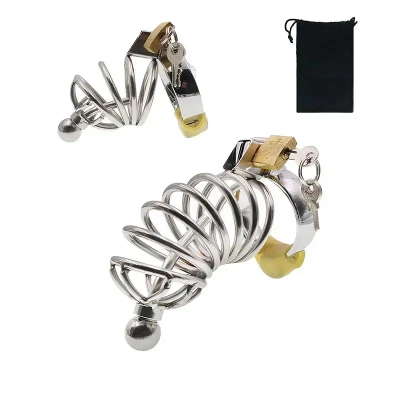 Большая клетка верности металлическое мужское устройство с катетером замок для