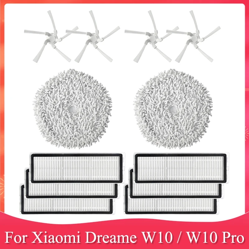 

Side Brush Mop Cloth HEPA Filter For Xiaomi Dreame W10 / W10 Pro Robot Vacuum Cleaner Spare Parts Accessories