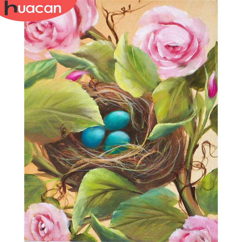 

HUACAN Oil Painting By Numbers Rose Wall Art On Canvas Drawing Unique Gift Picture By Numbers Flower For Living Room
