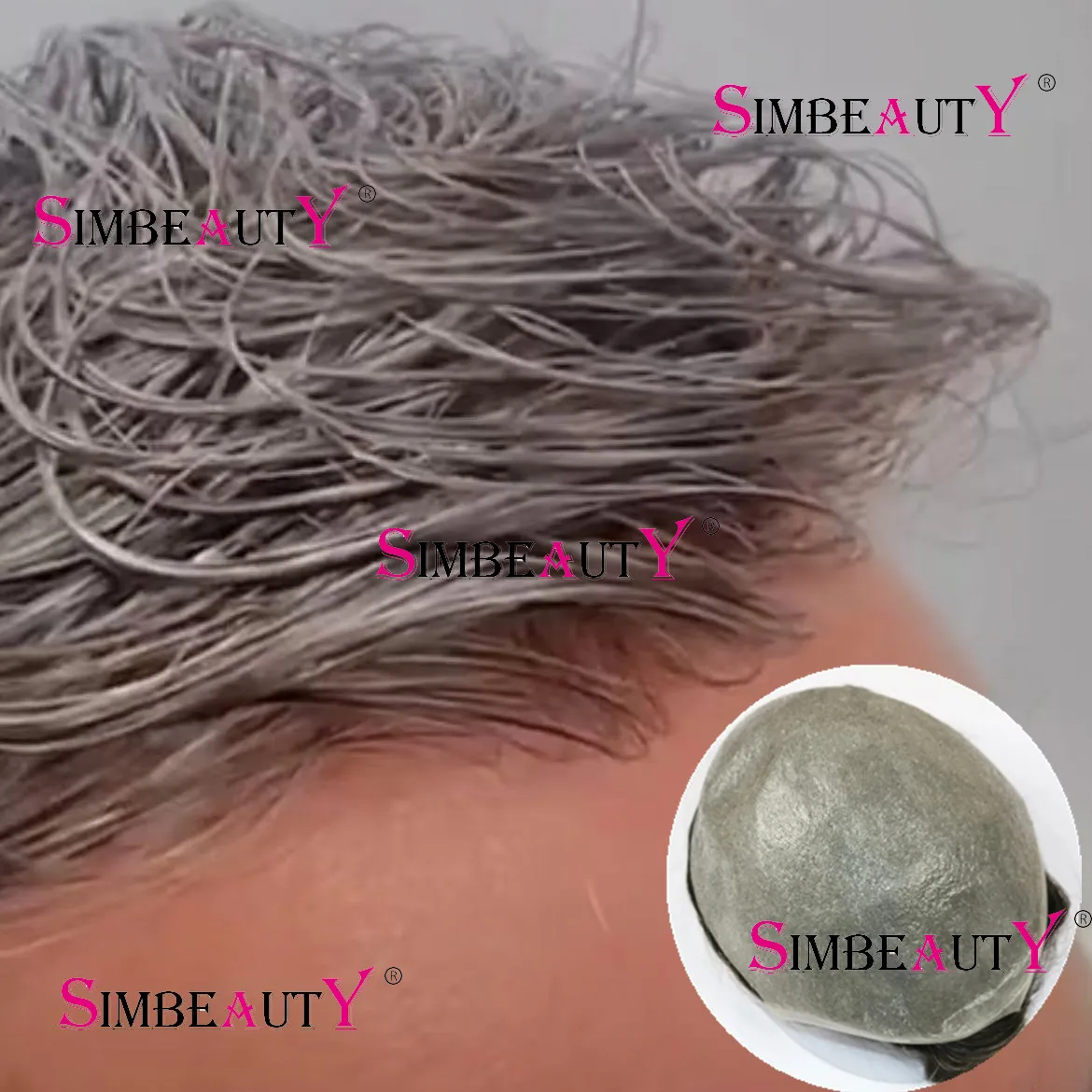 Невидимая натуральная линия волос 0 04 мм серая Vloop тонкая кожа мужской парик на