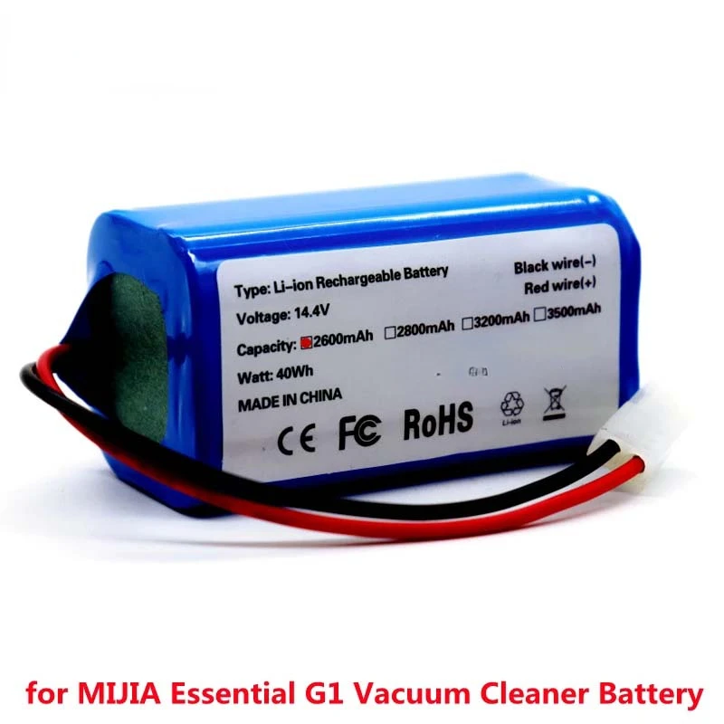 

14.4V 2600Mah Rechargeable Li-Ion Battery For Mijia Mi Robot Vacuum-mop Essential G1 Vacuum Cleaner 18650 Batteries
