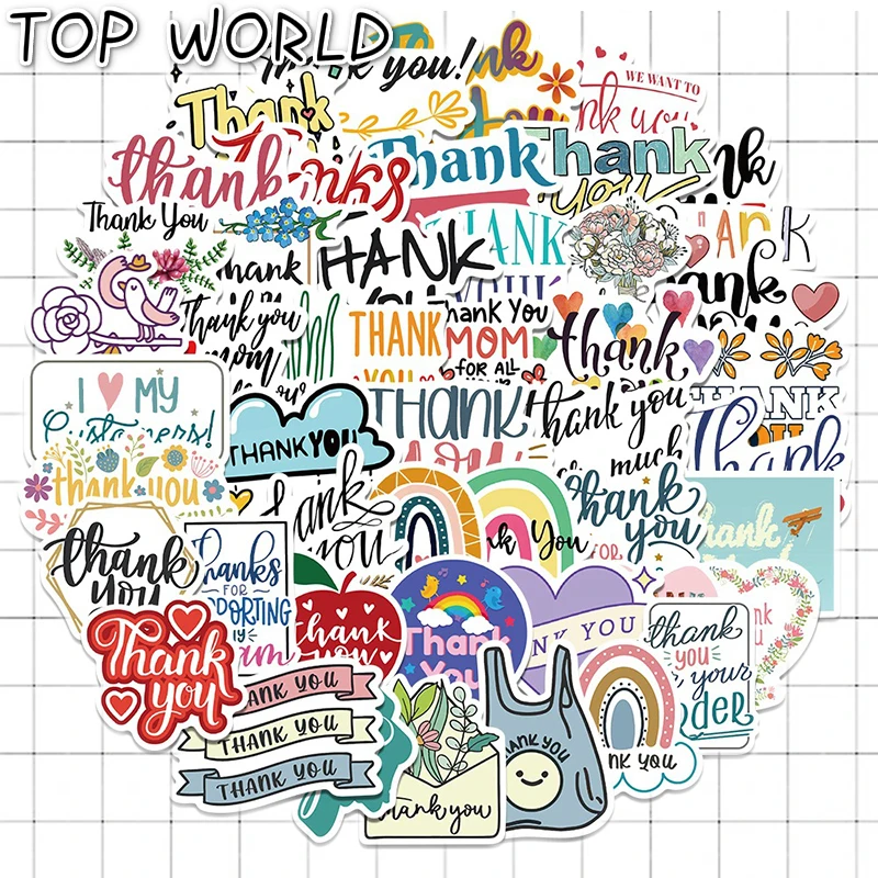 

10/50Pcs/set Grateful Cartoon Cool Vsco Word Pvc Waterproof Graffiti Stickers For Laptop Phone Luggage Skateboard Kids DIY