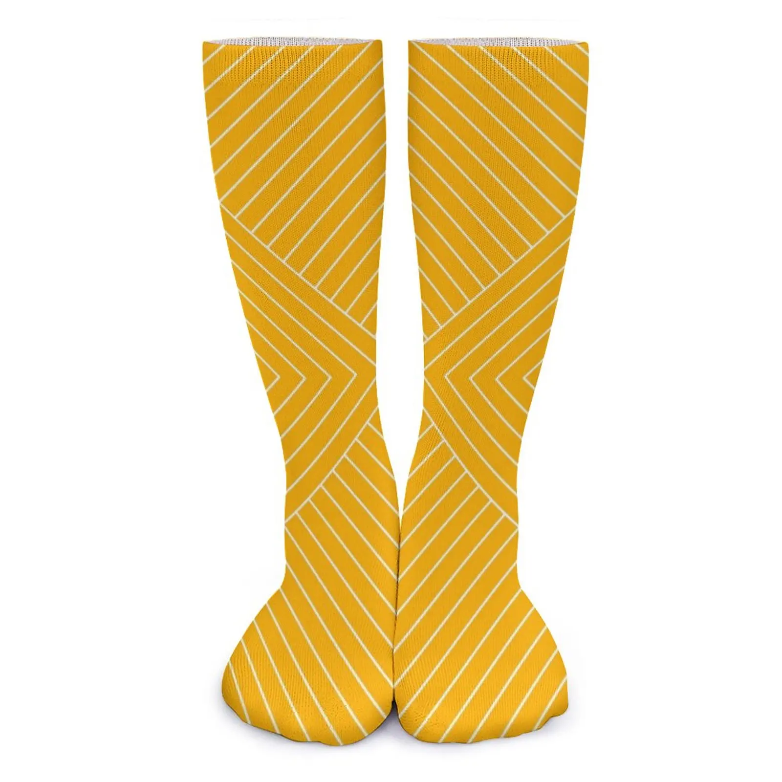

Носки с узором в скандинавском стиле, желтые корейские чулки в стиле арт-деко, женские качественные уличные спортивные носки, зимние нескользящие носки с принтом