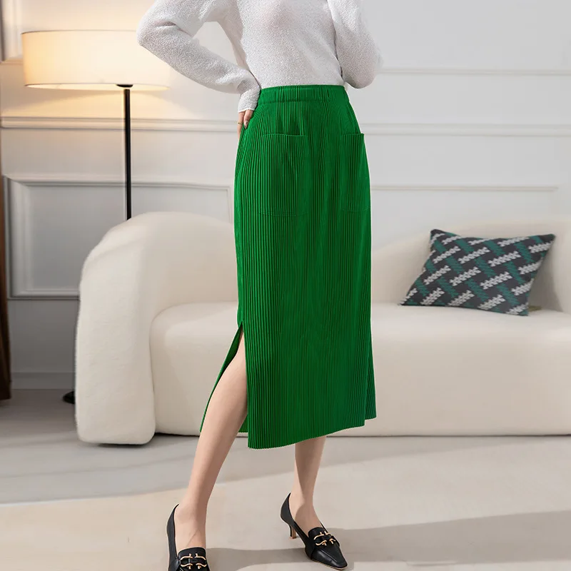 

Spring and Autumn New Half Skirt High Waist Slim Split Fashion Casual Mid length Versatile One Step Skirt