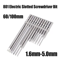 60100mm 1 6mm 5mm 801 electric slotted screwdriver bit 5mm round shank magnetic impact flat blade screwdriver drill bit driver
