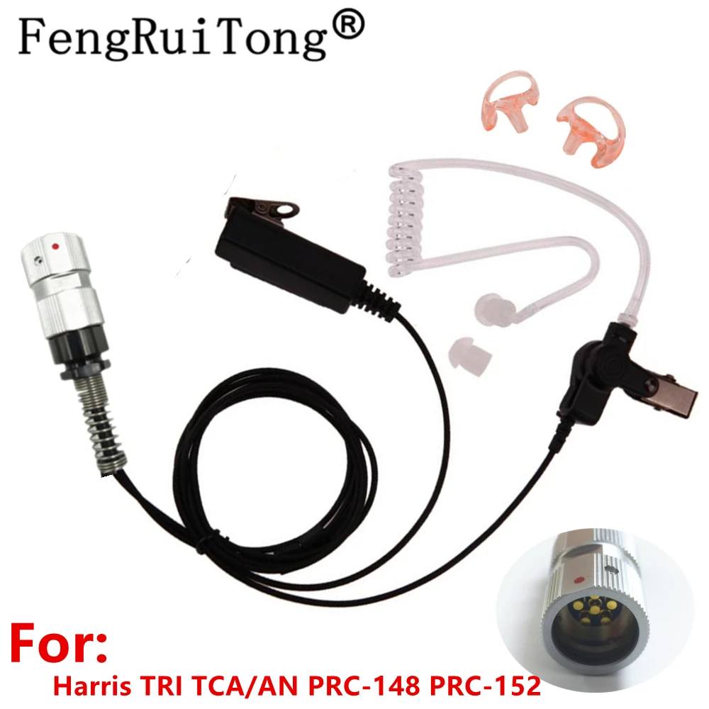 PRC148 152 Walkie Talkie Tactical headset, cuboid PTT microphone Air Tube Earpiece for TRI TCA/AN PRC-148 PRC-152 Walkie Talki