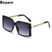 boyarn 2022 summer new box sunglasses cross border fashion net red ins chain glasses milan catwalk sunglasses