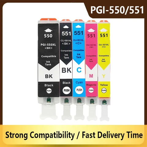 Чернильный картридж PGI550 551 XL для Canon PGI 550 CLI551, совместимый принтер Pixma MG7150 MX725 IX6850 MG5450 IP7200