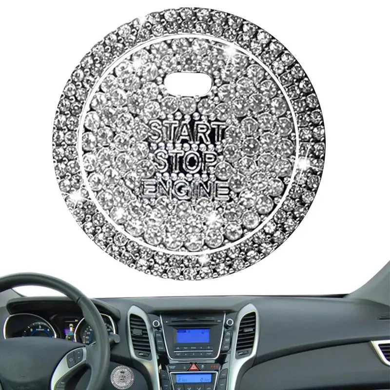 

Push Start Button Cover Crystal Car Stickers Rings Womens Bling And Rhinestone Car Interior Accessories Sparkly Cars Trucks SUV