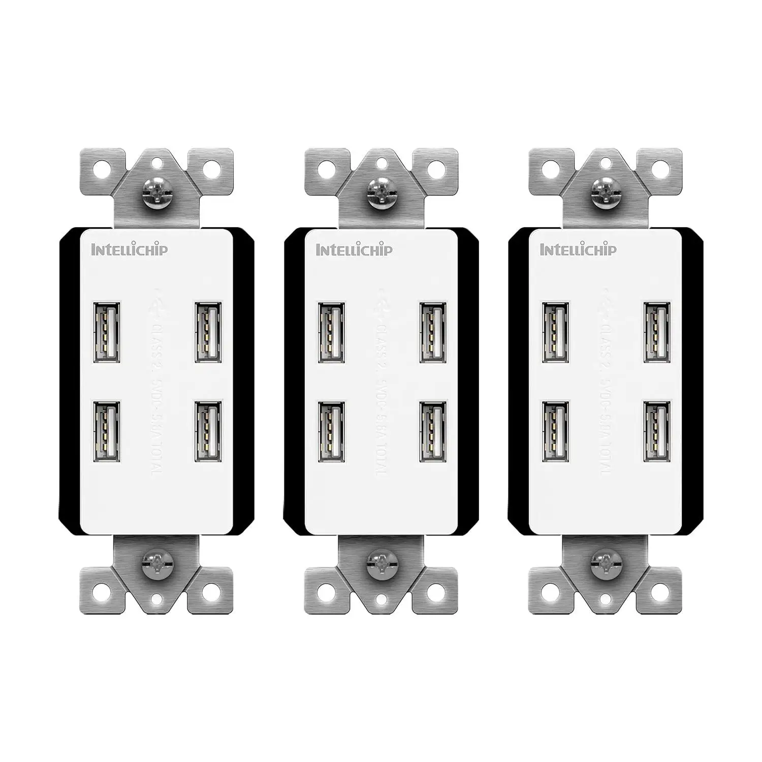 

TOPGREENER 5.8A Ультра высокая скорость USB Quad 4-Port настенная розетка 3-CT