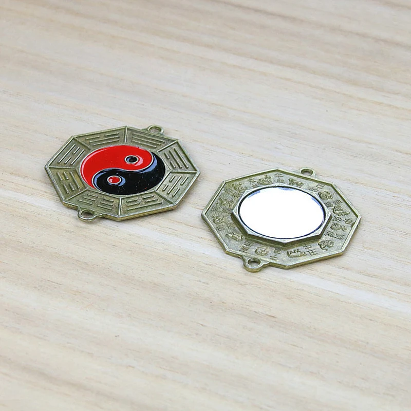 Китайское зеркало фэншуй 5 см маленькое Багуа металлическое ретро Yinyang украшения