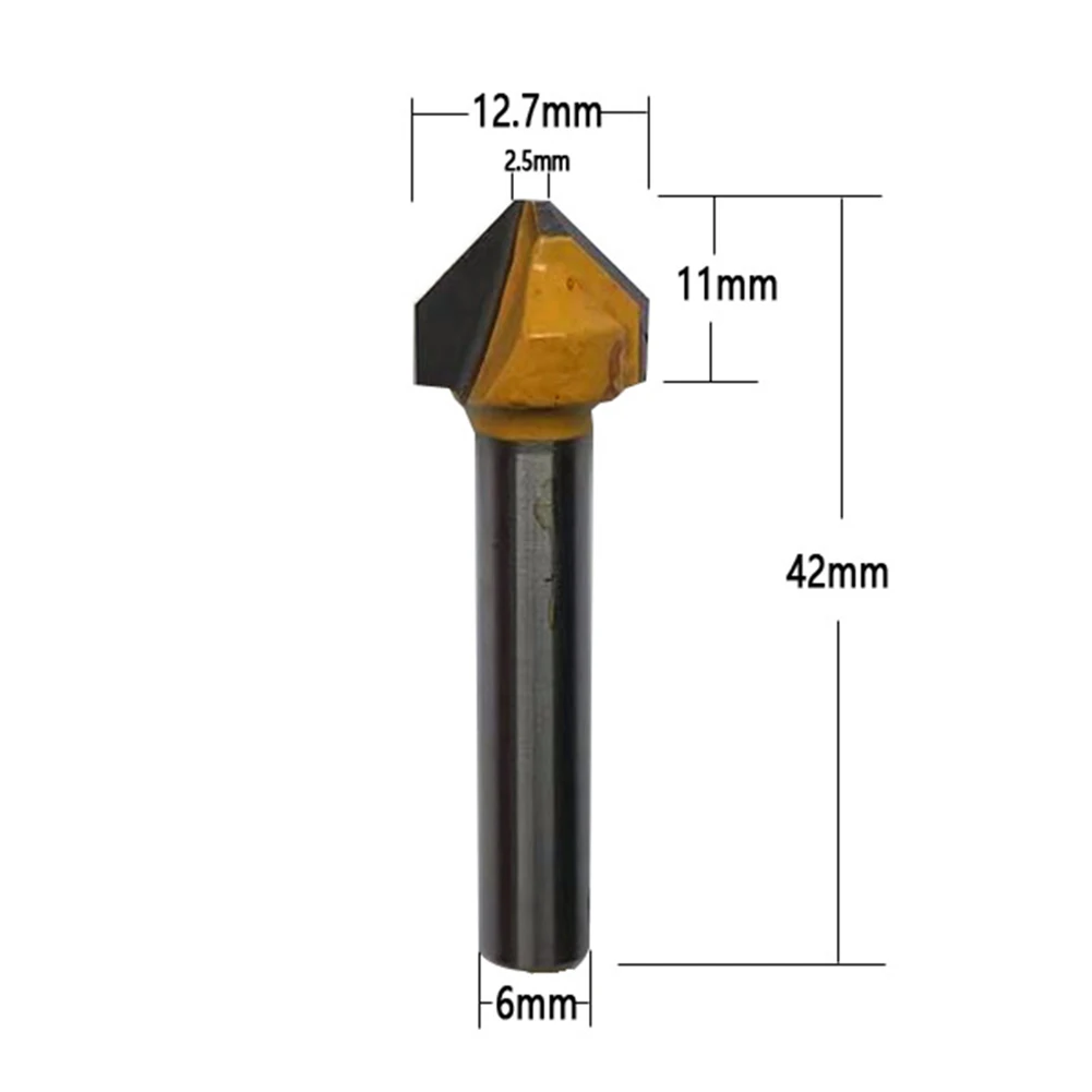 

2pcs Carbide Router Bits V-shaped Engraving Milling Cutter 6mm Shank Diameter For Acrylic MDF PVC Engraving Chamfer Power Tools