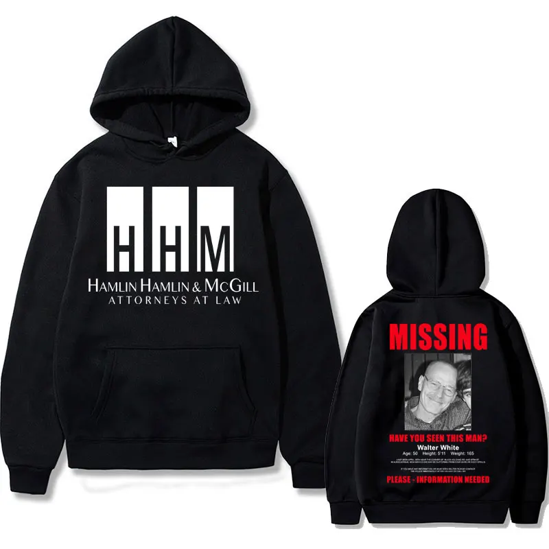 

Heisenberg Breaking Bad Missing Sign Hoodie Men Women Vintage Fleece Cotton Sweatshirt Better Call Saul Graphic Hoodies Pullover