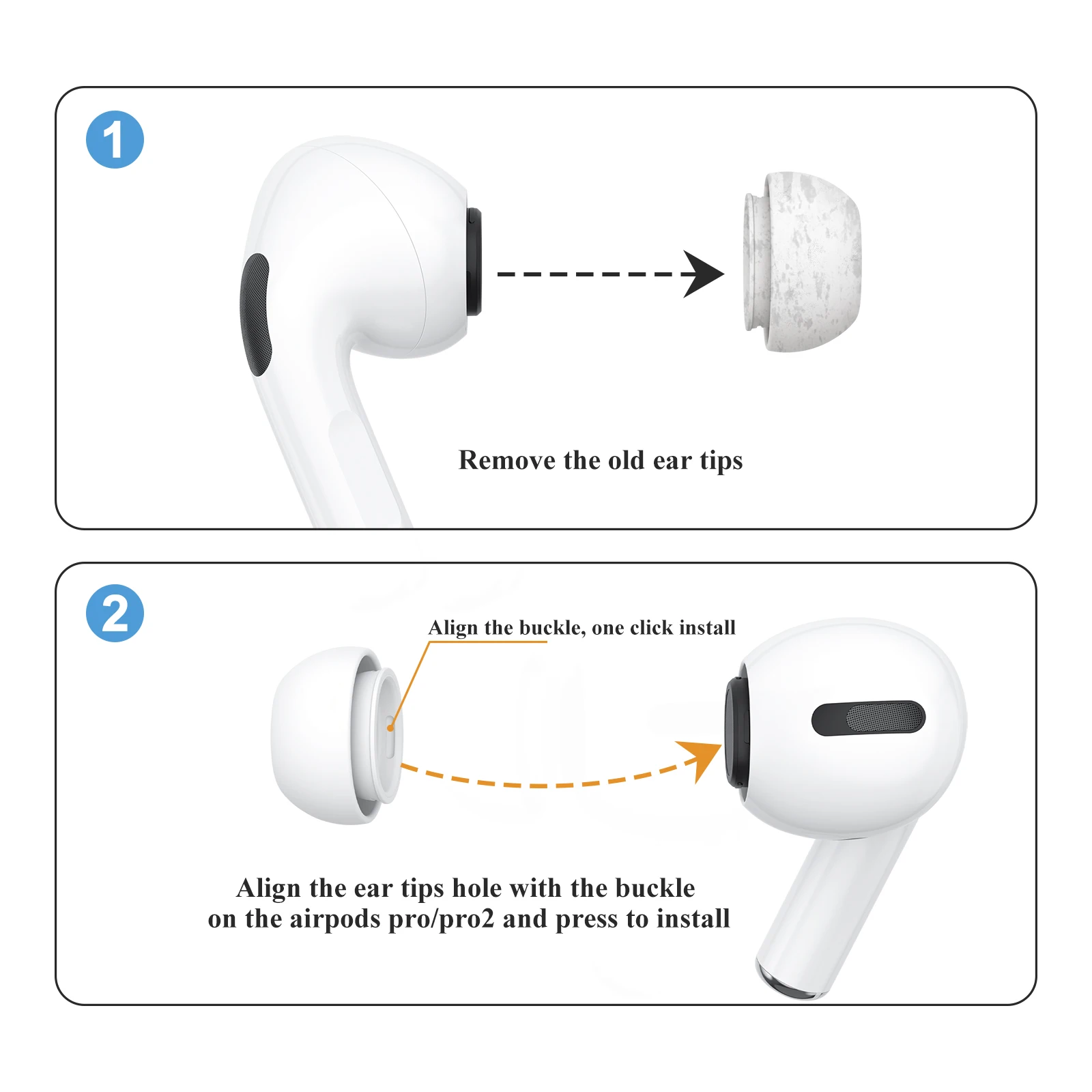 Фото 6 пар жидких силиконовых насадок для наушников Airpods Pro 1 2, сменные беруши с шумоподавлением, в комплекте с чистящей ручкой №4