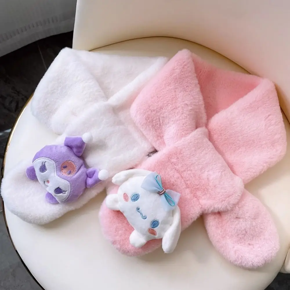 Милый мягкий плюшевый шарф Kuromi My Melody Kawaii Cinnamoroll детский для девочек мультяшный